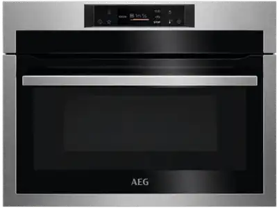 Horno compacto - AEG KME721880M, Esmalte fácil limpieza, 42 l, Microondas + Grill, 60 cm, Inox