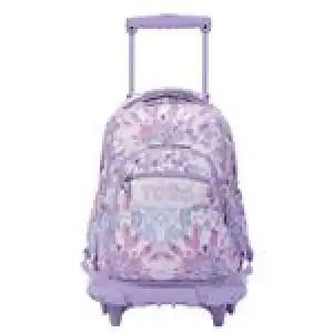 Mochila escolar Totto con ruedas Renglones Tye Dye rosa
