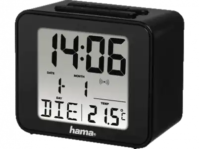 Reloj de sobremesa - Hama Cube 00186304, Digital, Hora, alarma, fecha y temperatura, Compacto, Negro