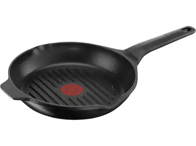 Sartén - Tefal Aroma, Grill de aluminio, 26 cm, Tecnología Thermo-Spot, Revestimiento antiadherente Titanio, Negro