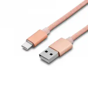 Unotec Cable Metálico USB-C a USB 1m Rosa Dorado