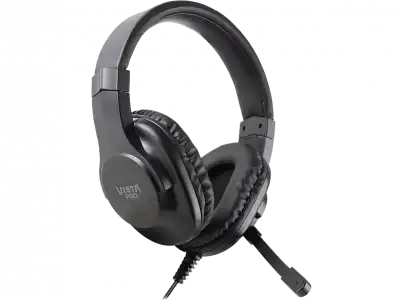 Auriculares - Vieta Pro Workey Plus, De diadema, Con cable, Micrófono, USB, Negro