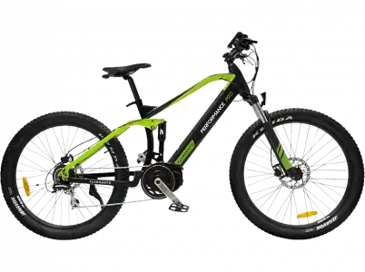 Bicicleta eléctrica - Argento Performance Pro, 250 W, 25 km/h, Shimano 9 Velocidades, LCD, Negro y Verde