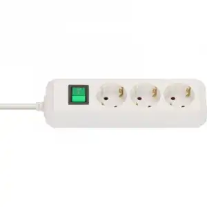 Brennenstuhl Eco-Line Regleta de Enchufes con 3 Tomas de Corriente con Interruptor 3m Blanco