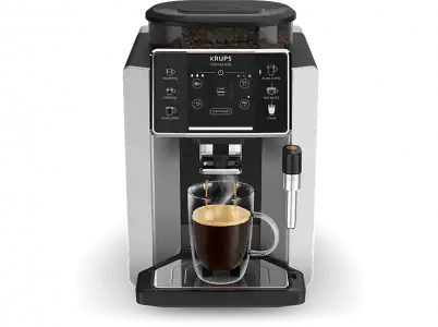 Cafetera superautomática - Krups Sensation C90 EA910E10, 1450 W, 15 bar, 1.7 L, 6 programas, 2 tazas, Barista Inside Technology, Autolimpieza, Plata