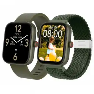 DCU Los Angeles Reloj Smartwatch Verde con 2 Correas de 20mm Silicona Verde + Nailon Verde