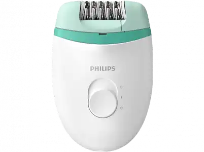 Depiladora - Philips BRE224/00, con cable compacta, 2 velocidades, Cabezal lavable, verde