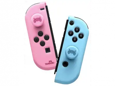 Funda - FRE-TEC Tanooki, Para Nintendo Switch, Joy-Con, Izquierdo y derecho, Rosa, Azul + Grips