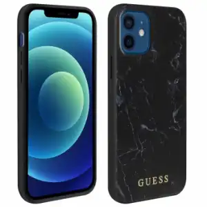 Funda Iphone 12 Mini Efecto Mármol De Guess - Negro