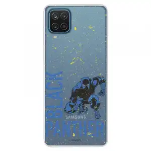 Funda Oficial de Marvel Black Panther Fondo Puntos Amarillos para Samsung Galaxy A12