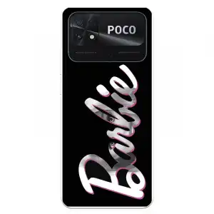 Funda Para Xiaomi Poco C40 Oficial De Mattel Barbie Logo Barbie Silicona Negra - Barbie