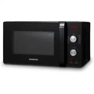 Infiniton Mw-f102 - Microondas, Negro, 20l, 700w, Control Digital, Función Defrost, Interior Cerámico, Puerta De Cristal, Sistema Sin Plato Giratorio