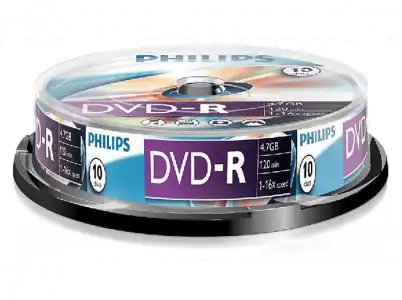 Bobina DVD-R - Philips DM4S6B10F/00, 10 unidades, 4.7 GB