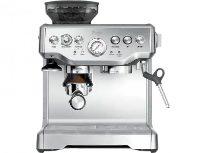 Cafetera express - Sage SES875BSS2EEU1A Barista, 15 bar, 1850 W, 2 tazas, Sistema ThermoJet, Inox