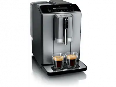 Cafetera superautomática - Bosch TIE20504, 15 bar, 1300 W, 2, Diamond titanium metallic