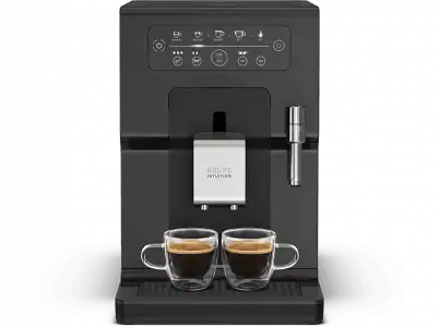 Cafetera superautomática - Krups EA8708 Intuition Essential Digital, 1450 W, 2.3 L, 15 bar, 2 Tazas, Sistema Quattro Force, Retroiluminación, Negro