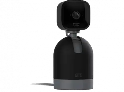 Cámara de vigilancia IP - Amazon Blink Mini Pan-Tilt, Graba HD, Función visión nocturna, 360º, Negro