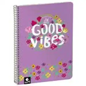 Libreta A5 80 Hojas Rayada Busquets Good Vibes Lila