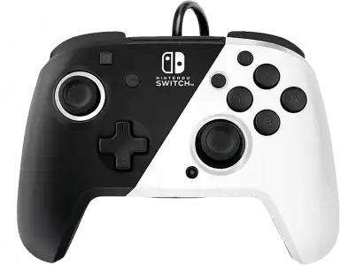 Mando - PDP Faceoff Deluxe, Para Nintendo Switch, Con cable, USB, Jack 3.5 mm, Blanco y Negro