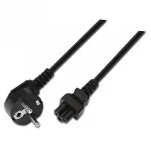 Aisens Cable de Alimentación Trébol CEE7 a C5 Macho/Hembra 1.5m Negro