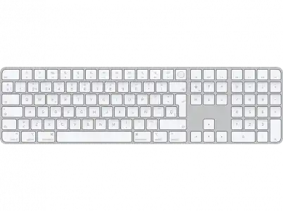 APPLE Magic Keyboard, Touch ID y Teclado numérico, Inalámbrico Recargable, USB-C a Lightning, Blanco