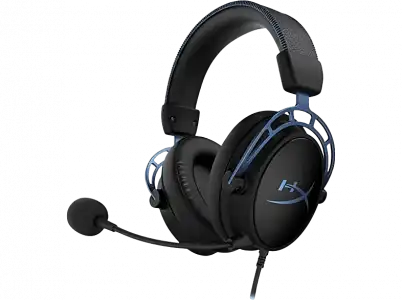 Auriculares gaming - HyperX Cloud Alpha, De diadema, Con cable, Para PC, Micrófono, Negro y Azul