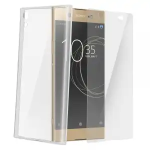 Avizar Funda Silicona Transparente + Cristal Templado para Sony Xperia XA1 Ultra