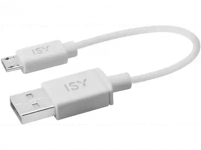 Cable - ISY IUC-1003, De Micro USB a USB, Universal, Longitud 15 cm, Blanco