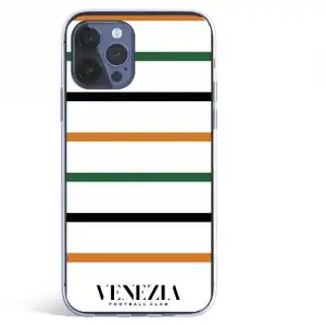 Funda Licencia Oficial Venezia Football Club Fondo Blanco Rayas para iPhone 12