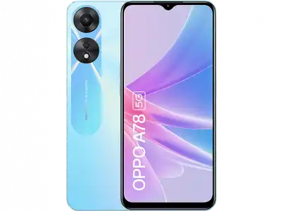 Móvil - OPPO A78 5G, Glowing Blue, 128 GB, 8GB RAM, 6.56" HD+, MediaTek Dimensity 700, 5000 mAh, Android 13