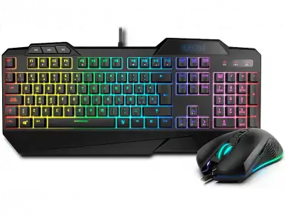 Pack gaming - Krom Krusher, USB, Gaming, RGB, 6 niveles DPI, 1.5m, Negro