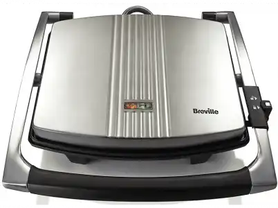 Sandwichera - Breville VST026, Potencia 2000W, Grill y 4 unidades, Platino