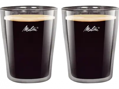 Set de vasos - Melitta Doble Cristal Medianos, 200 ml, Para Café, 2 Unidades, Transparente