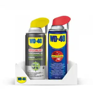 WD-40 Pack Spray Limpiador Doble Acción 400ml + Specialist Limpiador de Contactos 400ml