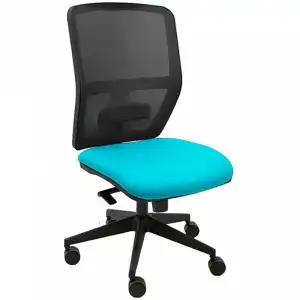 La Silla de Claudia Keempat Ergonómica Giratoria de Escritorio de Malla Negra con Regulador Lumbar Turquesa