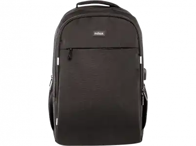 Mochila para portátil - Nilox Style NXBK041, Para de hasta 15.6", 5 compartimentos, Poliéster, Negro