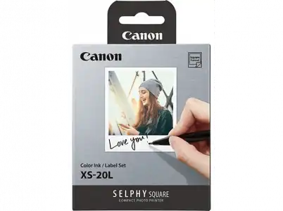 Papel fotográfico - Canon XS-20L, Para Selphy Square QX-10, 20 impresiones, Blanco