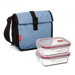 Tatay Urban Roll&go - Bolsa Térmica Enrollable 4.2l con Recipientes Denim Blue