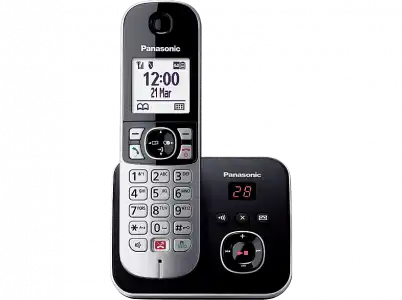 Teléfono - Panasonic KX-TG6861SP, Inalámbrico, Bloqueo Llamadas, Contestador, Manos Libres, No Molestar, Negro