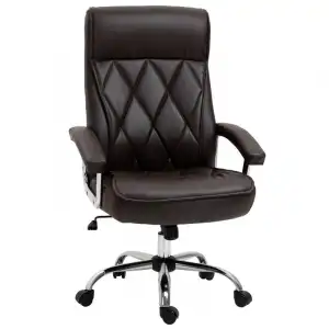 Vinsetto Silla de Oficina Ergonómica Giratoria Marrón