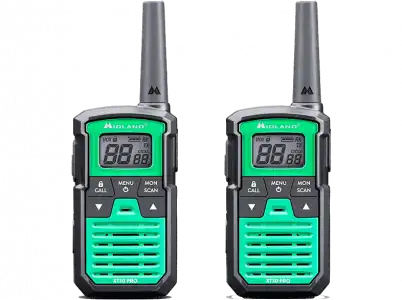 Walkie Talkie - Midland XT30 Pro, Carga Rápida, 16 canales, USB, Alcance de 6 km, Verde