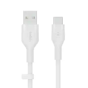 Belkin - Cable De Silicona Boost Charge Flex De USB-A A USB-C De 1 Metro Blanco