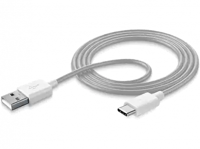 Cable USB - CellularLine USBDATATYCSMART, 1 m, A, C, Blanco