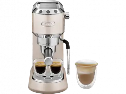 Cafetera express - De'Longhi Dedica Arte EC885.BG, Thermoblock, Espresso manual, 1350 W, 1.1 l, Función 2 tazas, 15 bar, Beige