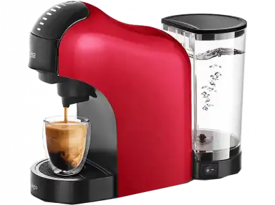 Cafetera express - Ufesa Bellagio Rossa, 3 en 1, 15 Bar, 1400W, Cápsulas Nespresso o Dolce Gusto, Rojo