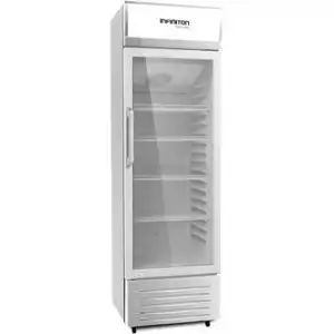 Infiniton Vitrina Frigorifica Fcl-338-198 Cm, Clase D, Puerta De Cristal, Static Cooling System, Luz Led, Ruedas