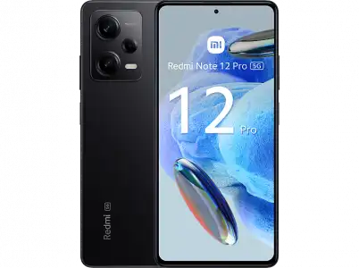 Móvil - Xiaomi Redmi Note 12 Pro 5G, Negro, 256 GB, 8 GB RAM, 6.67" AMOLED FHD+ 120Hz, MediaTek Dimensity 1080 2,6 Ghz, 5000 mAh, Android