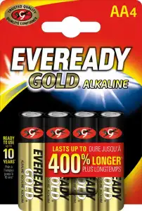 Pilas alcalinas AA LR6  Energizer Eveready Gold  4 unidades