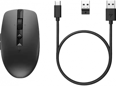 Ratón inalámbrico - HP ratón silencioso recargable 710, Inalámbrico, 3000 ppp, USB-C®, Negro