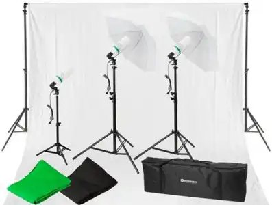 Set de Iluminación de Luz diurna y de Fondos de Estudio Bresser BR-2109 900W